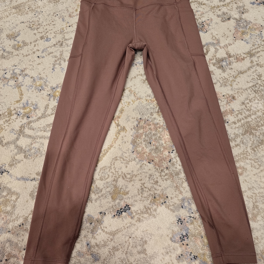 High-Rise Seam Detail Leggings in Dusty Mauve-Brown Victoria Secret